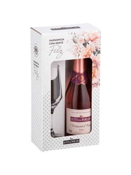 Kit Espumante Quinta Do Morgado Moscatel Rose + Taca
